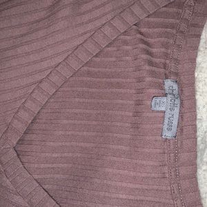Dusty Rose Charlotte Russe slim fit long sleeve